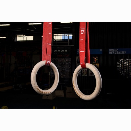 Купить Кольца гимнастические 32 мм красные стропы в Белгороде 