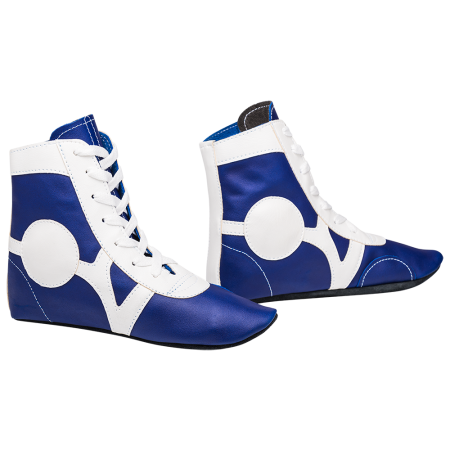Купить Обувь для самбо SM-0102, кожа, синий Rusco в Белгороде 