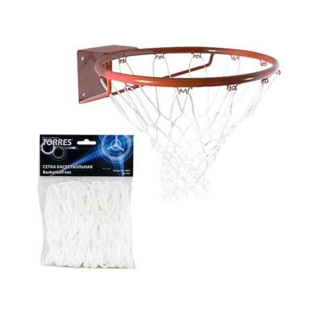 Купить Сетка баскетбольная Torres, нить 4 мм, белая в Белгороде 